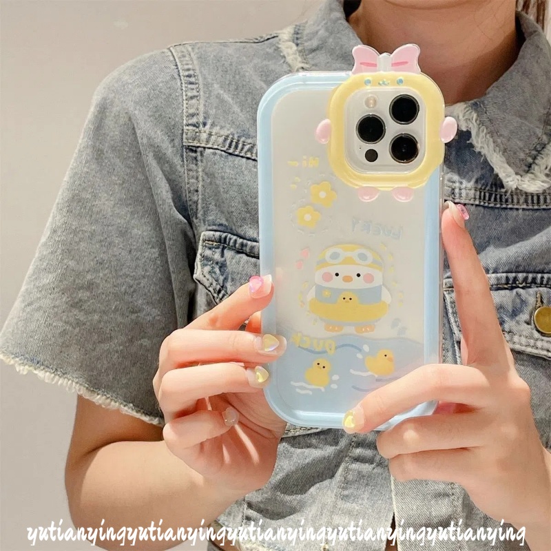 Soft Case Motif Kartun Bebek 3D Untuk iPhone 11 XR 6 6s 7 8 14 Plus 12 13 14 Pro MAX X XS MAX SE 2020