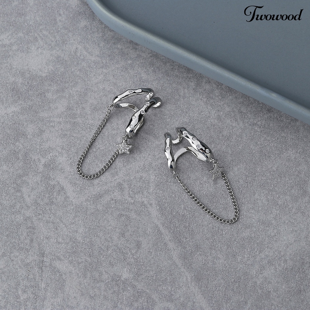 1 Pc Anting Klip Tanpa Tindik Bahan Tembaga Stainless Steel Warna Solid