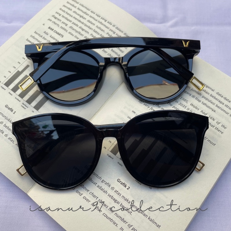 ISANUR97 | Kacamata Hitam Korean kaca mata Design Retro Mata Kucing Kacamata Hitam Wanita Sunglasses