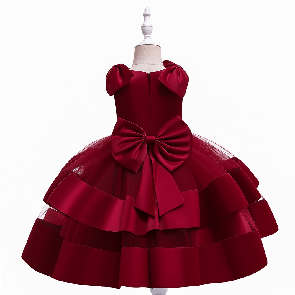 3-10 tahun anak perempuan tutu tutu gaun Big Bow Bow Wedding New Year Dress Gaun Ball Gown