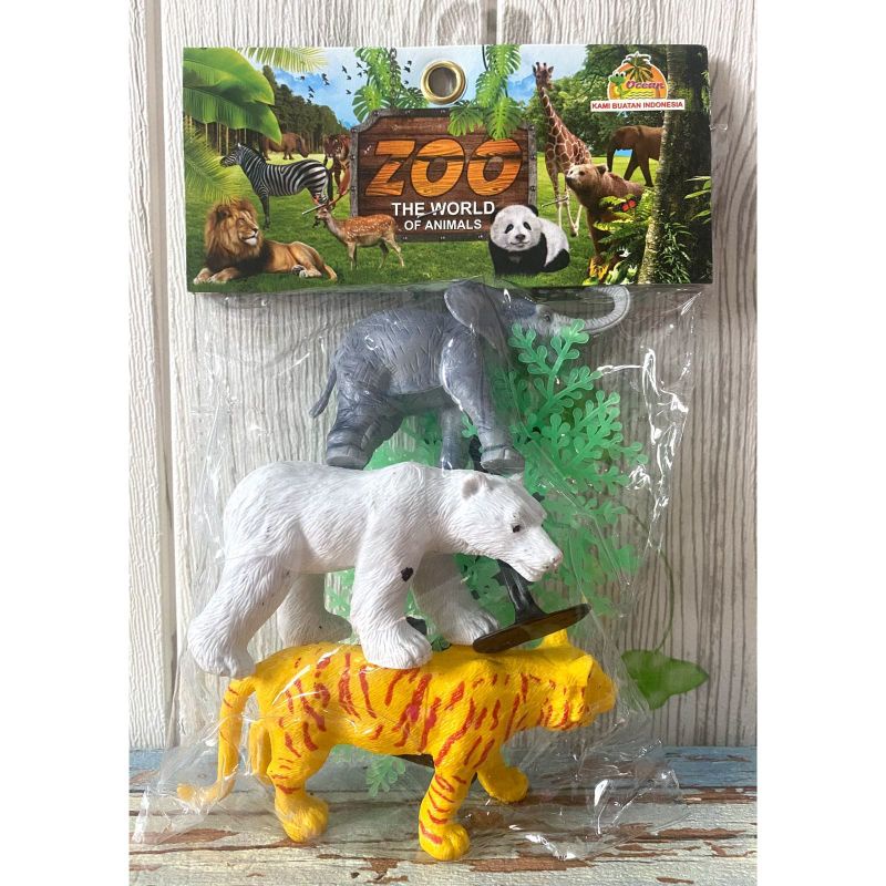 TERMURAH Mainan anak hewan/binatang/ZOO THE WORLD OF ANIMAL/ gajah beruang harimau berbahan karet