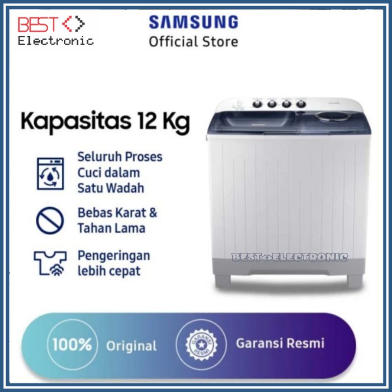 Mesin Cuci 2 Tabung Samsung 12 Kg Twin Tube WT12J4200MB/SE WT12J 4200 / WT-12J4200MB