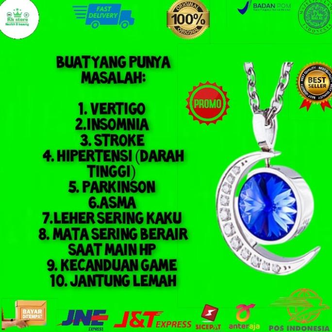 Kalung kk liforce Blue sapphire Moon Crystal anti radiasi Promo