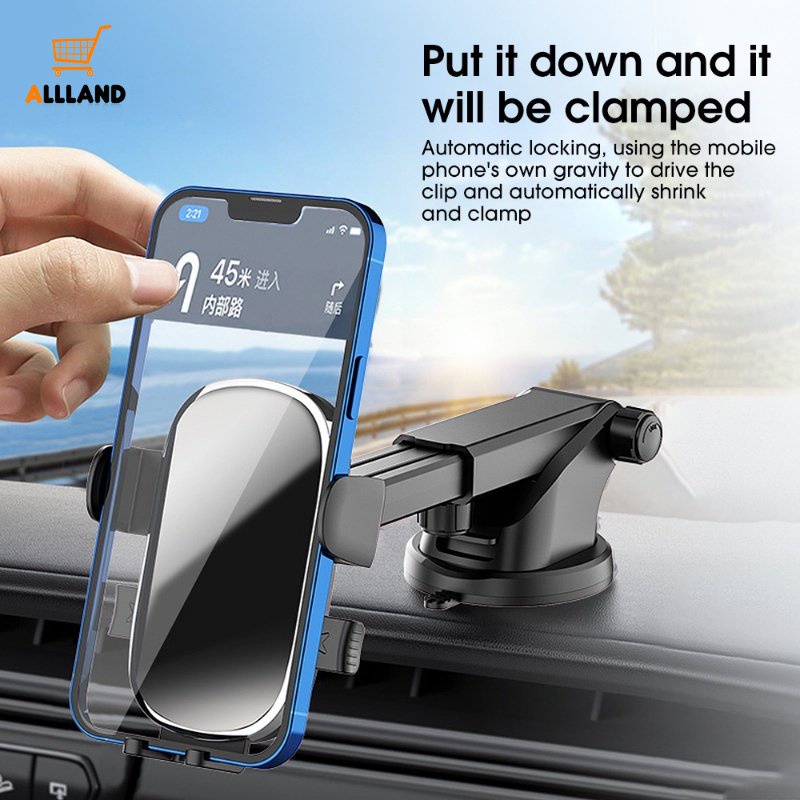 Bracket Suction Cup Mount Dasbor / Kaca Depan Mobil Holder Handphone Universal Rotasi 360 ° 4.7-7 &quot;