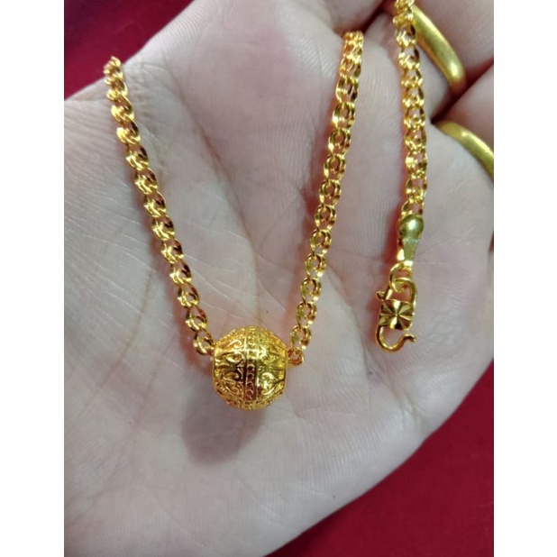 kalung 88 Boba lapis emas 24k