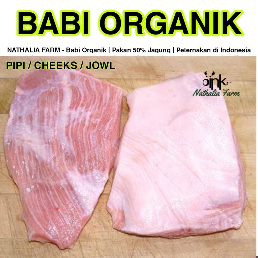 Jual babi organik PIPI Babi CHEEKS PORK JOWL Organic Pork Daging Babi