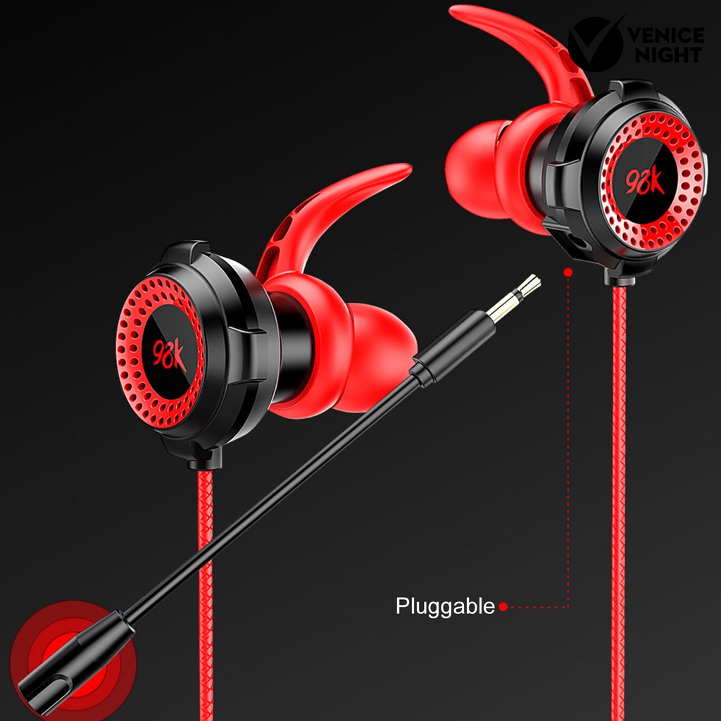 (VNEP) (Berkabel) Earphone High Fidelity Anti-interference Clear Lightweight 3.5mm Mini Sports Gaming Earphone for Calling