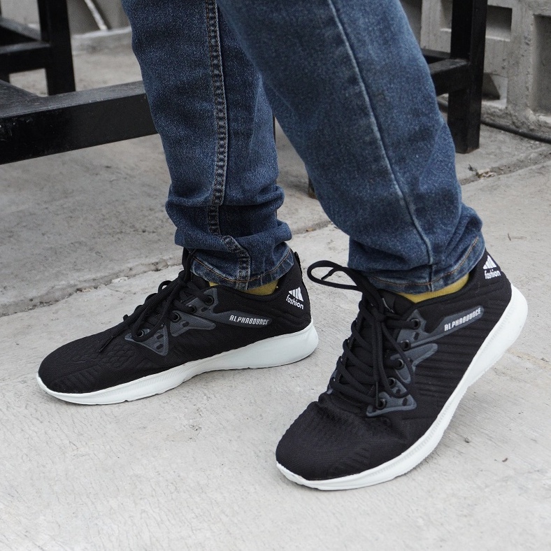 Sepatu Pria Sneakers Termurah Sport Alpabounce Keren Trendy Terbaru Keren Nongkrong