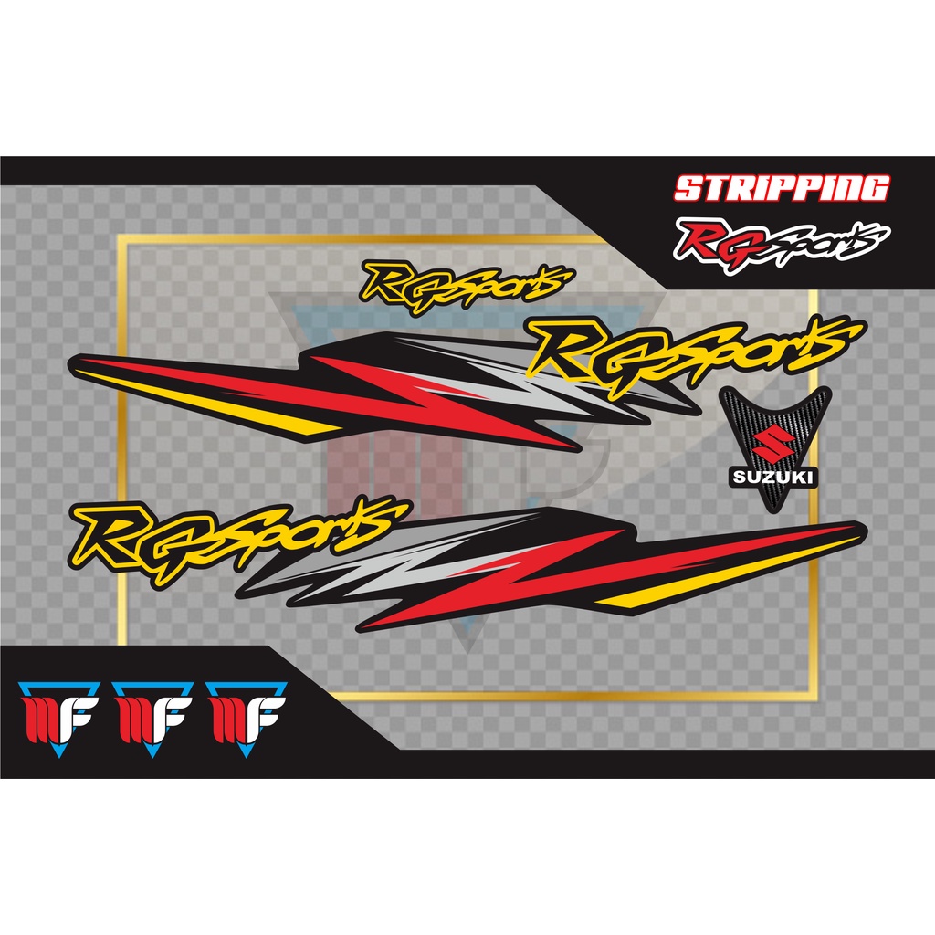 STRIPING VARIASI SUZUKI RG SPORT HITAM