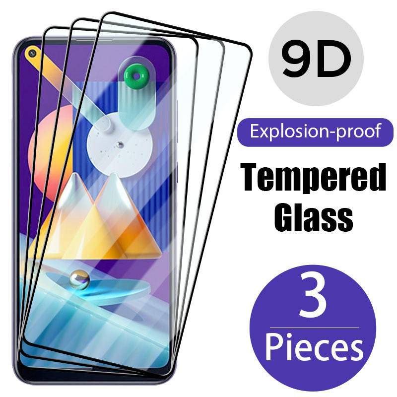 3pcs Pelindung Layar Tempered Glass 9D Untuk Samsung Galaxy A8 A51 A50s A6 A50 J7 A7 A71 A70 Plus 2018