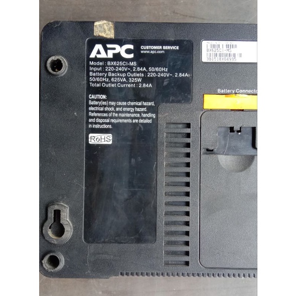 APC BACK-UPS APC 625VA , 230V AVR FLOOR UNIVERSAL SOCKET TANPA BATTERY