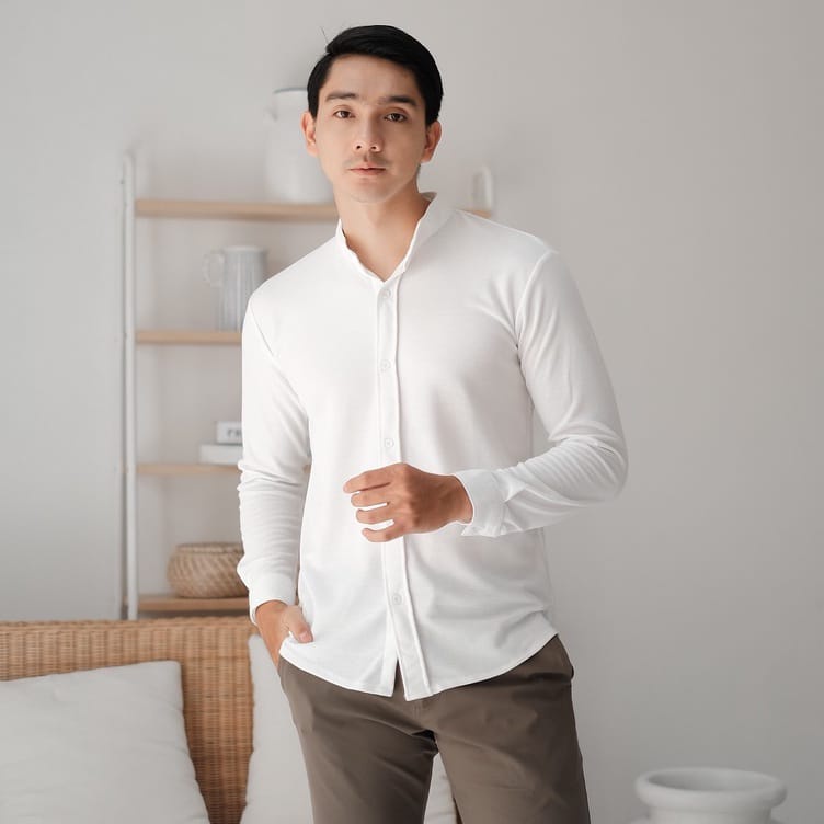 PROMO kemeja pria lengan panjang polos formal casual baju cowok kerja santai