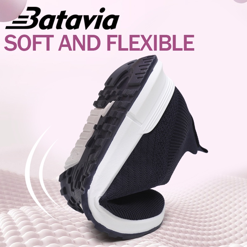 （COD）Batavia Baru Sepatu Wanita Sneakers Bernapas Tipis Kasual Mesh Rajutan Sepatu Wanita Sepatu Lari N32 N33