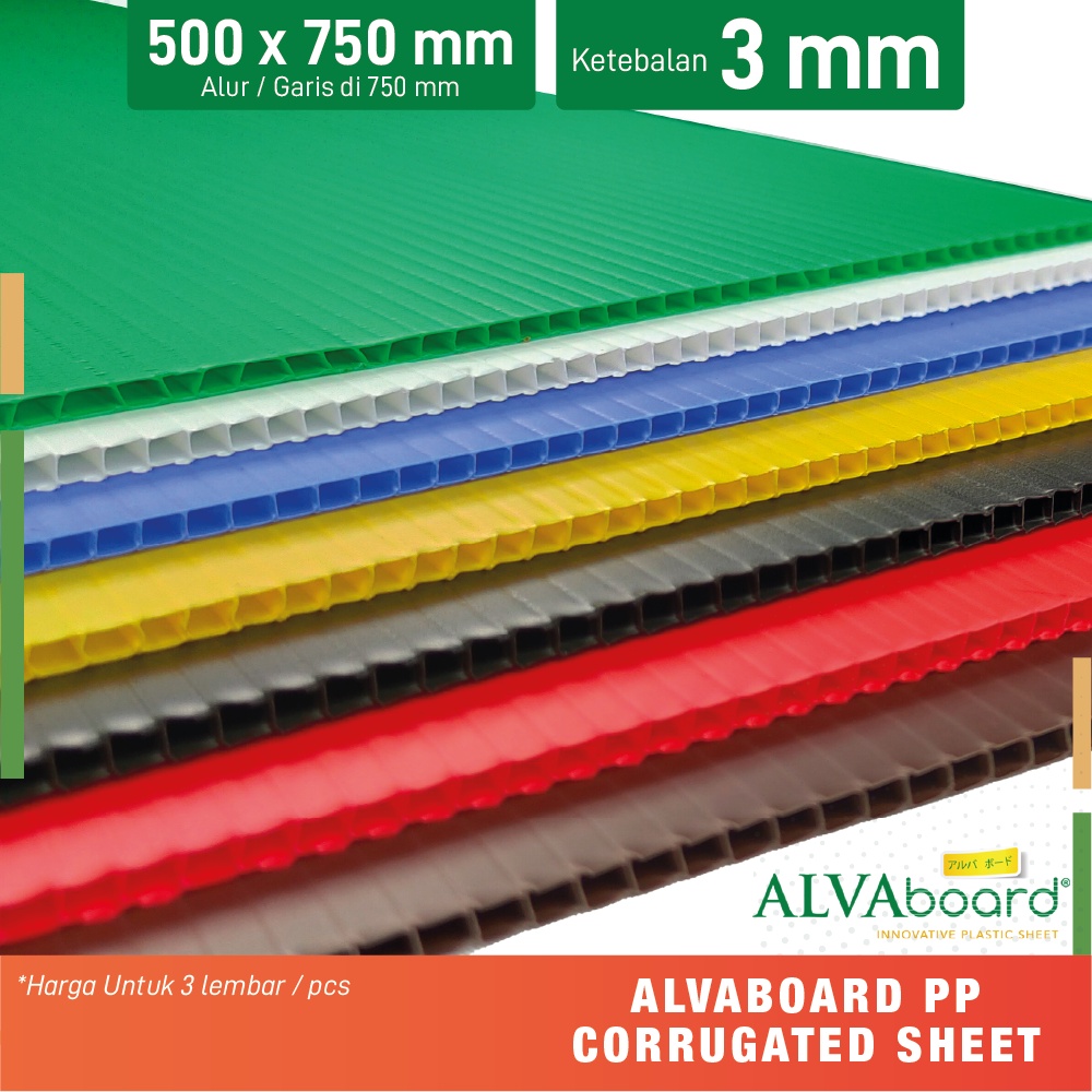 ALVAboard Lembaran Ukuran 50x75 Cm - Tersedia 7 Varian Warna