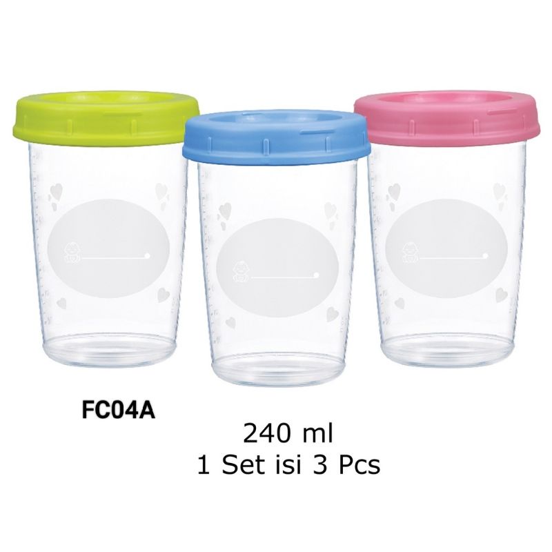 Baby Safe Food Container Glass Box FC002 FC003 FC04A FC005  FC006 FC008- Babysafe Wadah Tempat Mpasi Kaca Anak Bayi Bulat - Kotak Wadah Saos Anti Tumpah Mpasi bayi Plastic Plastik