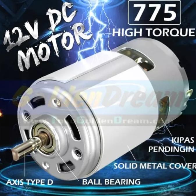 dinamo DC 775 motor DC775 12V HIGH SPEED Torsi BESAR DIY powertools