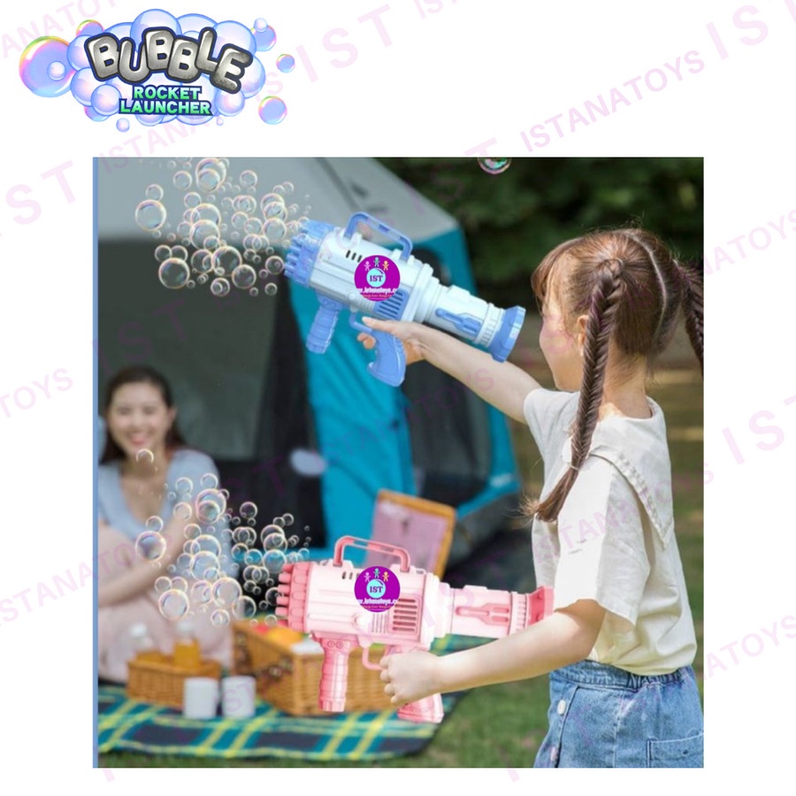 MAINAN ANAK BUBBLE GUN BAZOKA ROCKET LAUNCHER 25 MATA
