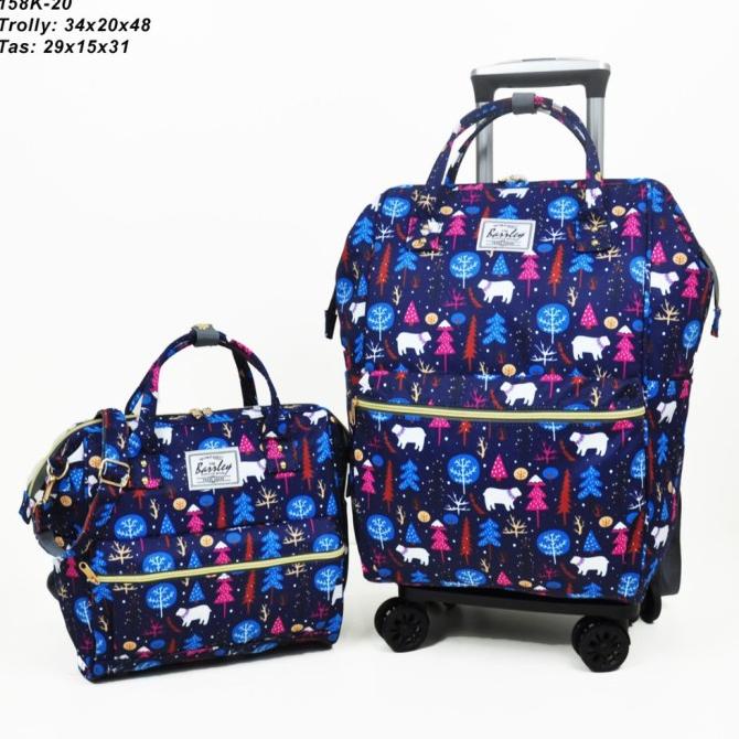 TROLLEY ANELLO 4 RODA Tas Travel Backpack Troli Ransel Anello Set 2in1