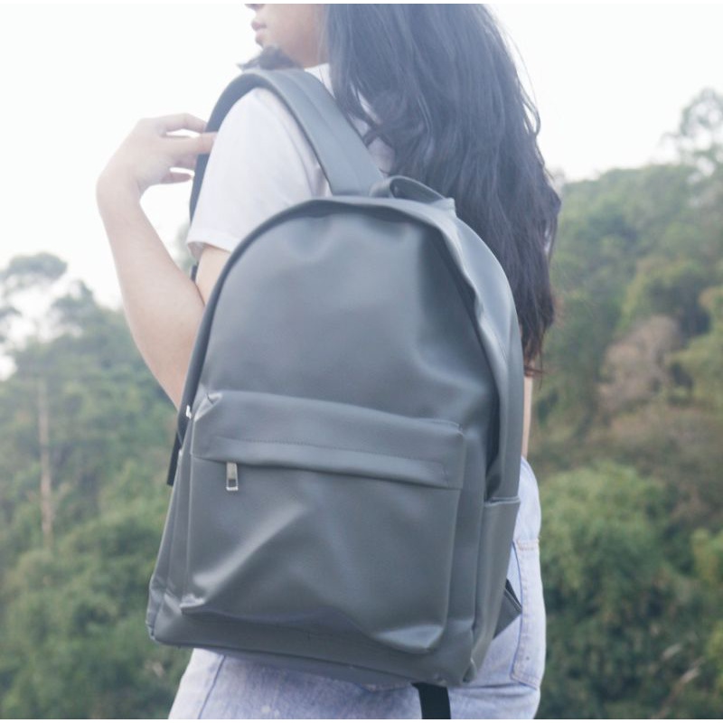 Tas Ransel Azura Basic Leather Backpack - Tas Ransel Kulit Sekolah Serbaguna Pria Wanita Tas Kulit Sintetis Tu7uh store Slingbagkonveksi