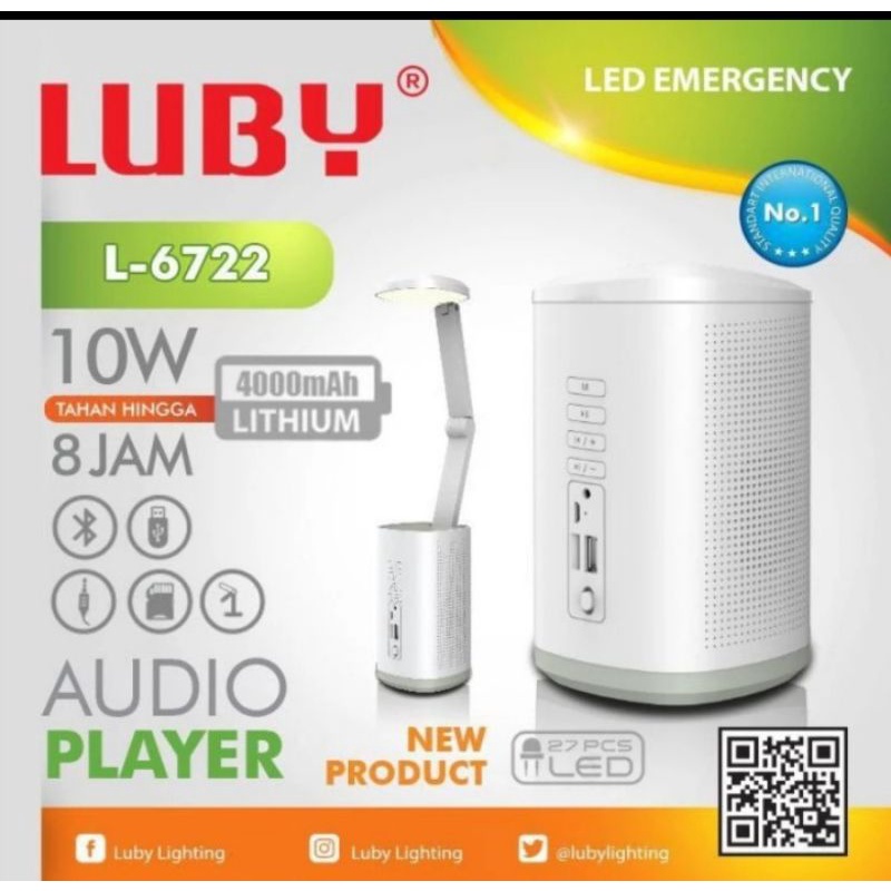 Luby L-6722 Lampu Emergency + Lampu Belajar
