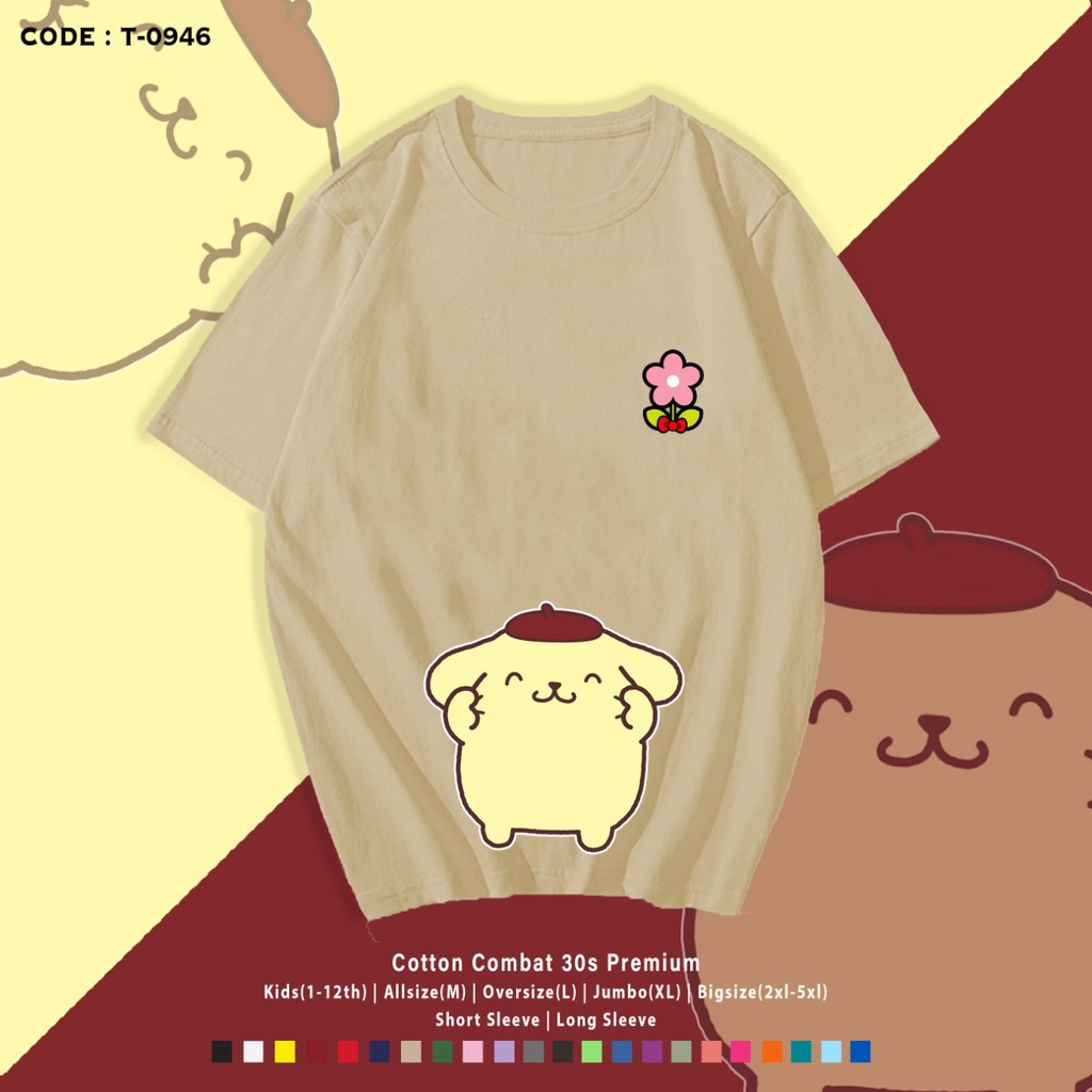 Atasan Wanita / Kaos Bergambar Pu-rin / Kaos Santai
