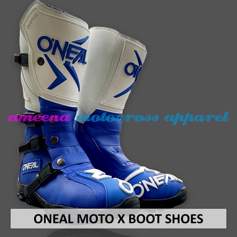 Sepatu MX Boots - Sepatu Trail - Sepatu Motocross - Sepatu Enduro - Sepatu Adventure - White Blue