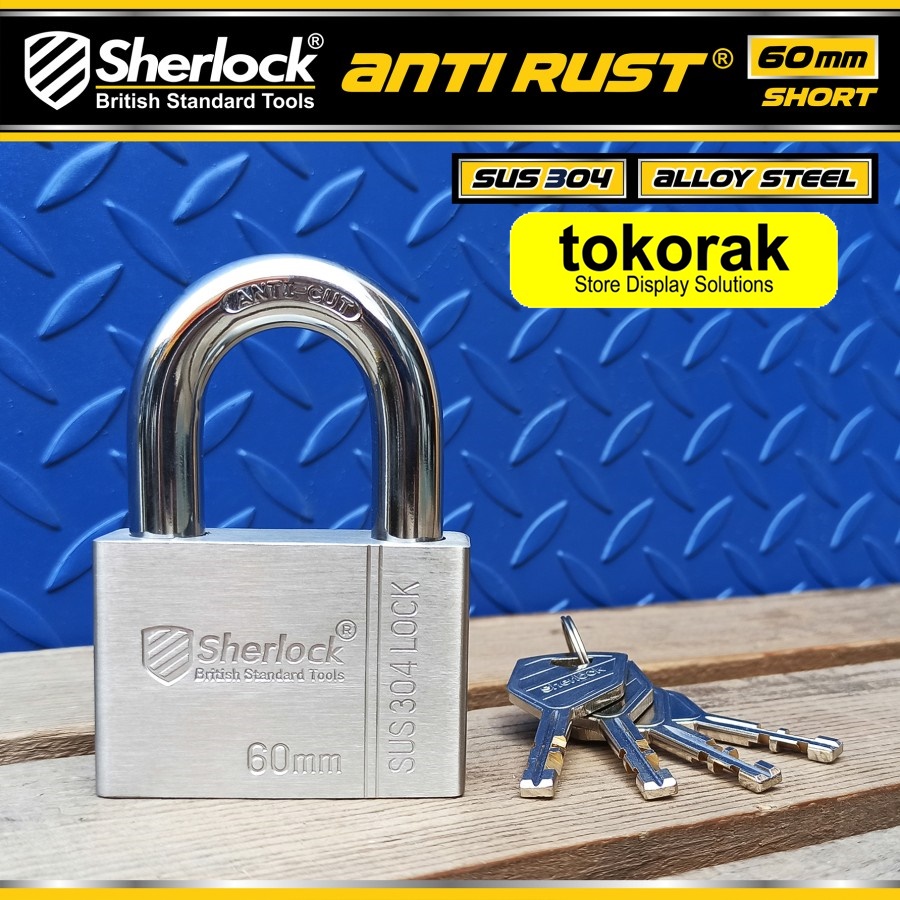 GEMBOK STAINLESS 304 ANTI RUST 60MM PDK SHERLOCK - GEMBOK ANTI KARAT