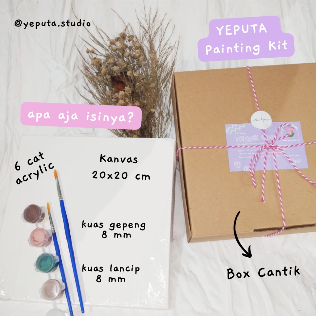 

YEPUTA | Painting kit | kanvas 20x20 | paket melukis | hampers kado | gift box