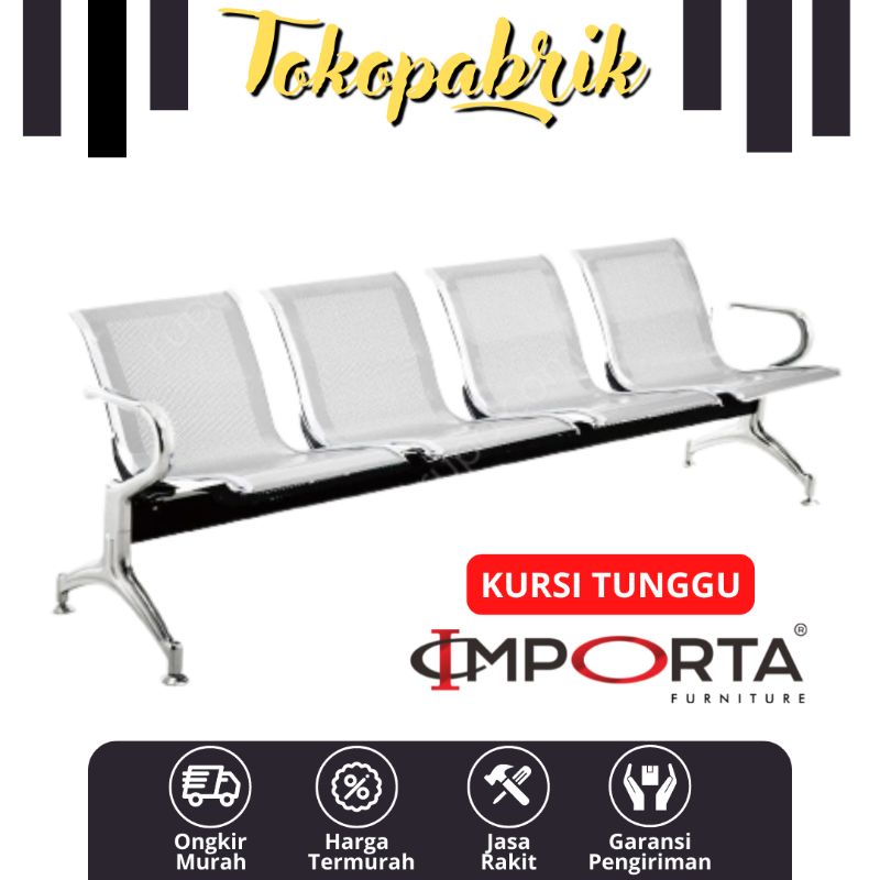 Jual Kursi Tunggu 4 Dudukan Bahan Besi Kursi Bandara Kualitas Tebal ...