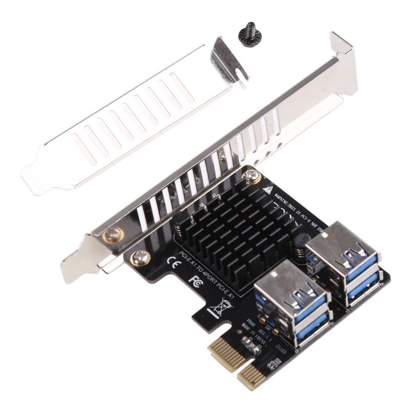 Btsg PCI-Express 1X 1sampai4 Kartu Naik Tambang PCI-E X1 4xport PCI-E+Setengah/Full Baffle
