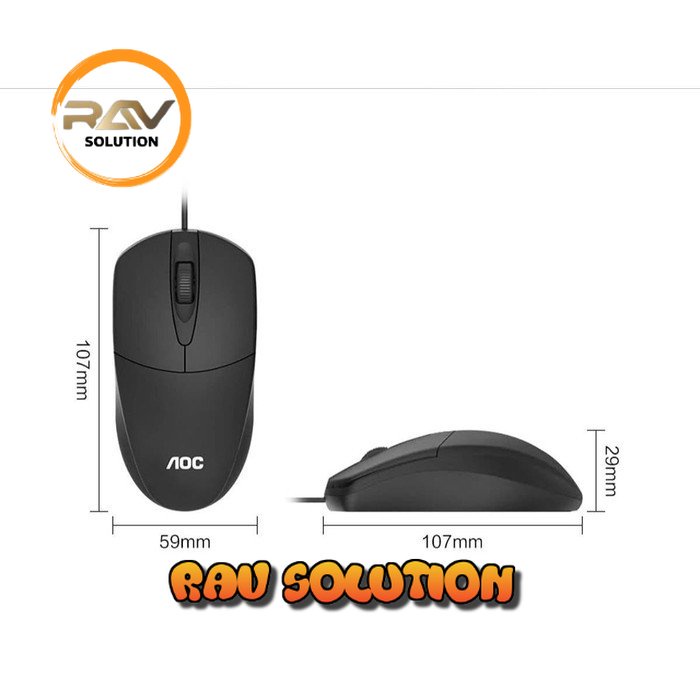 SKU-1227 MOUSE USB AOC MS121 WIRED OPTICAL MOUSE