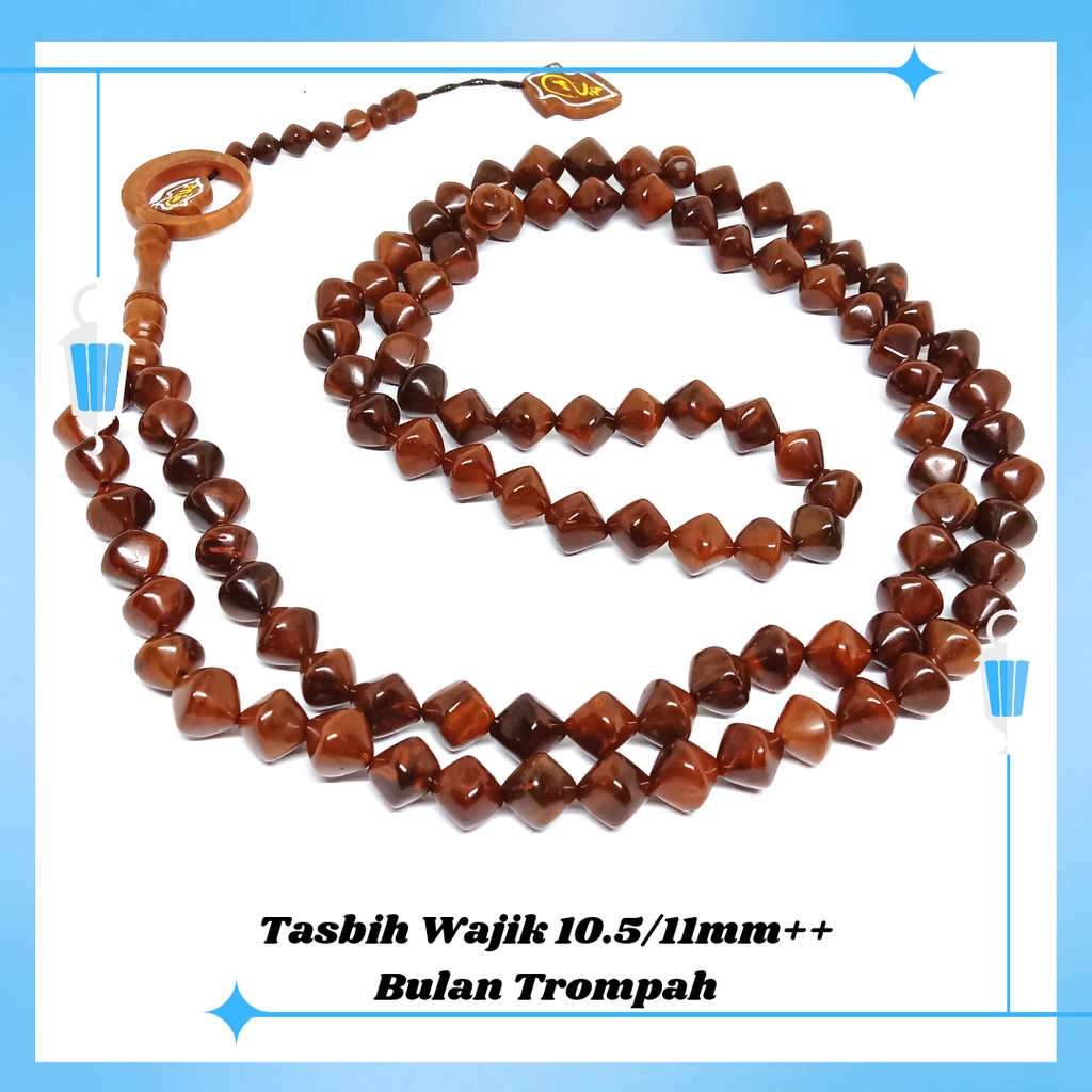 tasbih fashion muslim murah kaokah kaukah wajik 99 bulan trompah 10.5/11mm COD