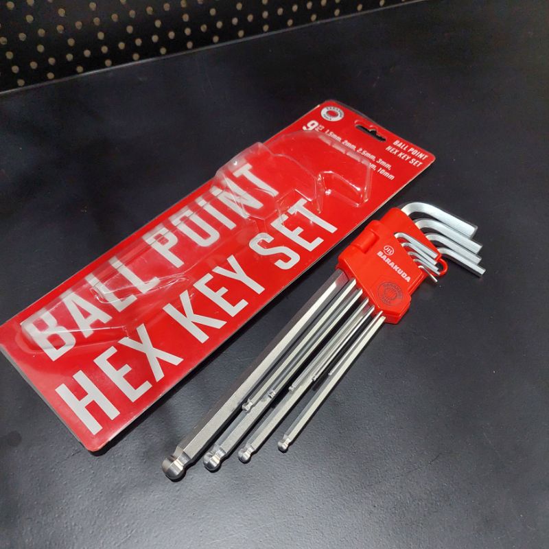 KUNCI L PANJANG SET BALLPOINT ISI 9 PCS BARAKUDA TOOLS