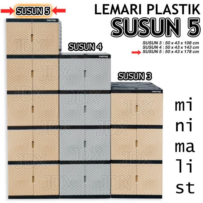 

Lemari Plastik Lemari Pakaian merk Tabitha 5 Susun Minimalis stock ready