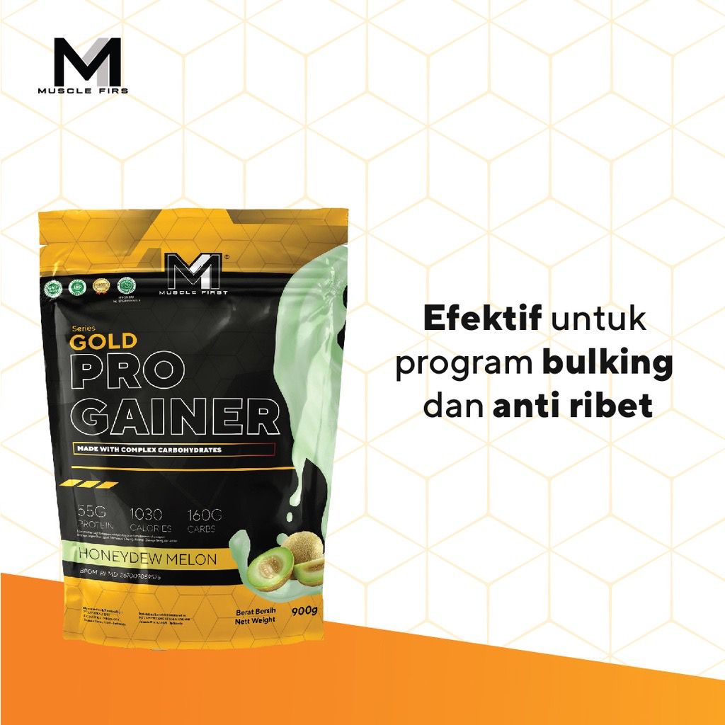 M1 Muscle First Gold Pro Mass Gainer 2 lbs 2lbs 900 gr Susu Protein Gym Bulking Penggemuk Penambah Berat Badan