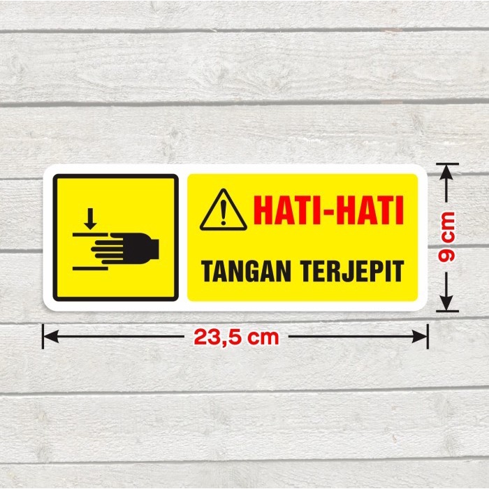 

Sticker K3 Keselamatan & Kesehatan Kerja Marka Hati-hati 23,5 x 9 cm - Tangan Terjepit