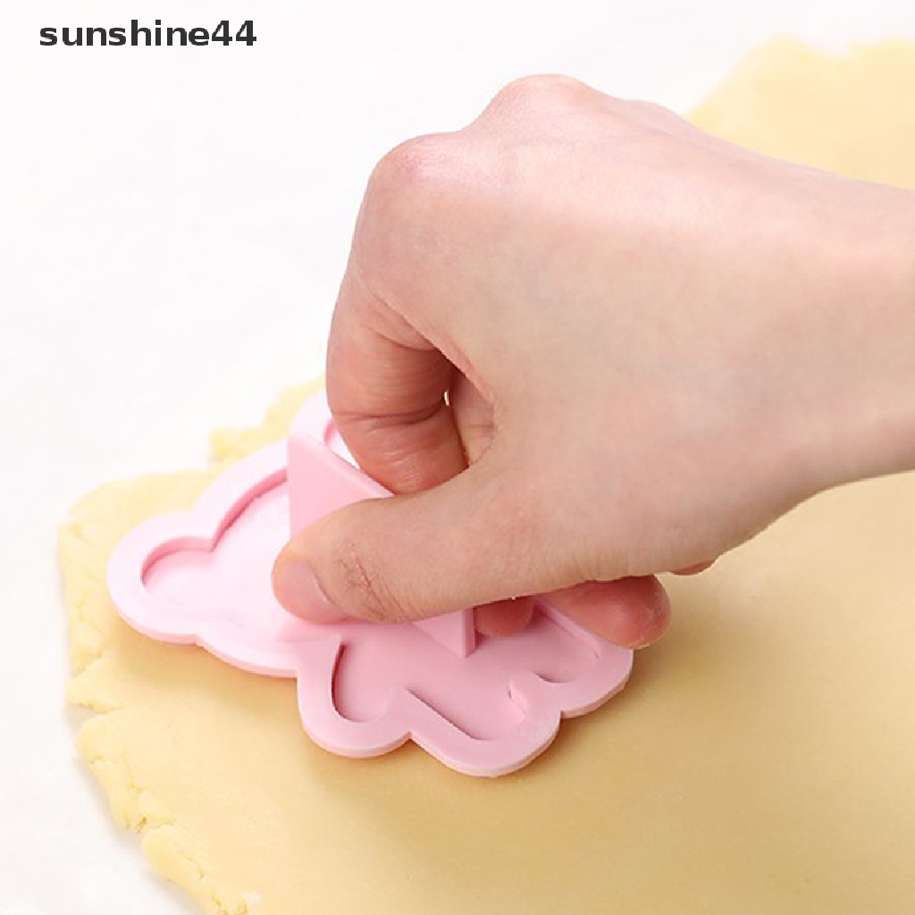 Sunshine 2 / 4Pcs Cetakan Kue / Biskuit DIY Bentuk Beruang Lucu