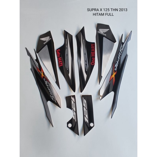 STRIPING ORI HONDA SUPRA X 125 one heart Th 2013/Hitam Full