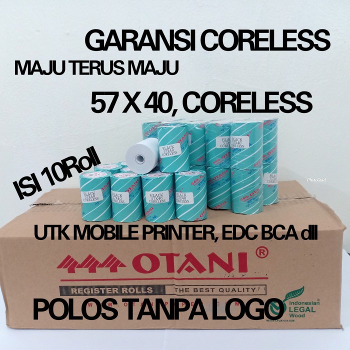

Therm Kertas Struk Thermal Spot Gojek Polos 57X40-13 Merk Otani Perpack