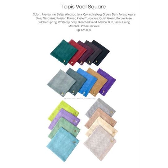 READY Buttonscarves VOAL Tapis Square Series