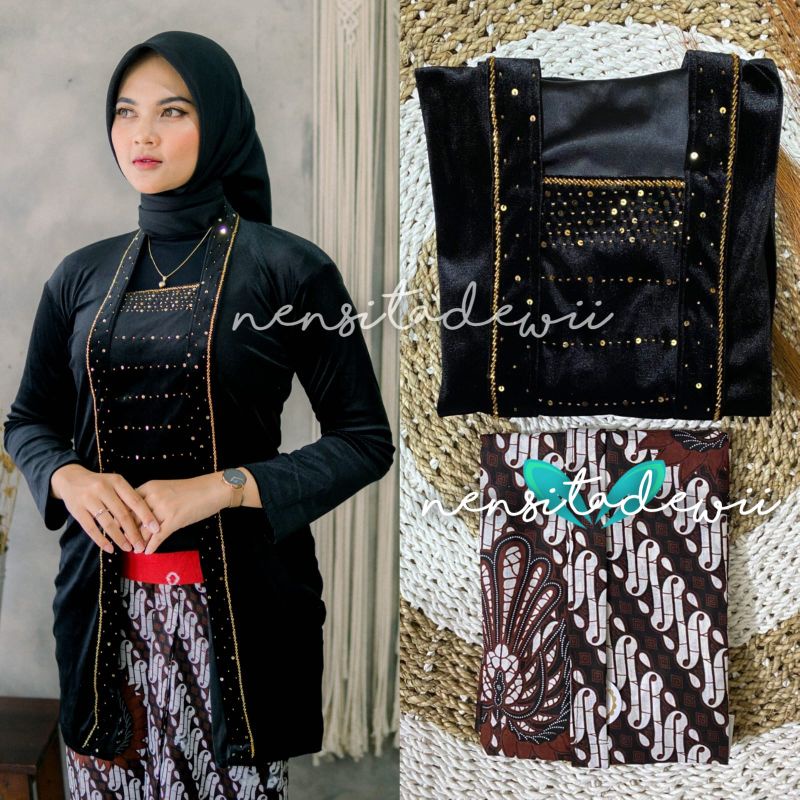 [1 Set, LHT03] Kebaya Payet + Jarik Instan / Model Pramudita