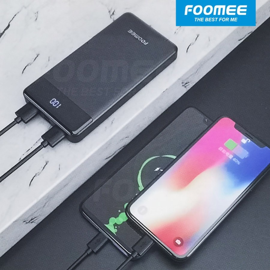 Foomee RX10 Power Bank 10000mAh Digital Display 2 Output Original