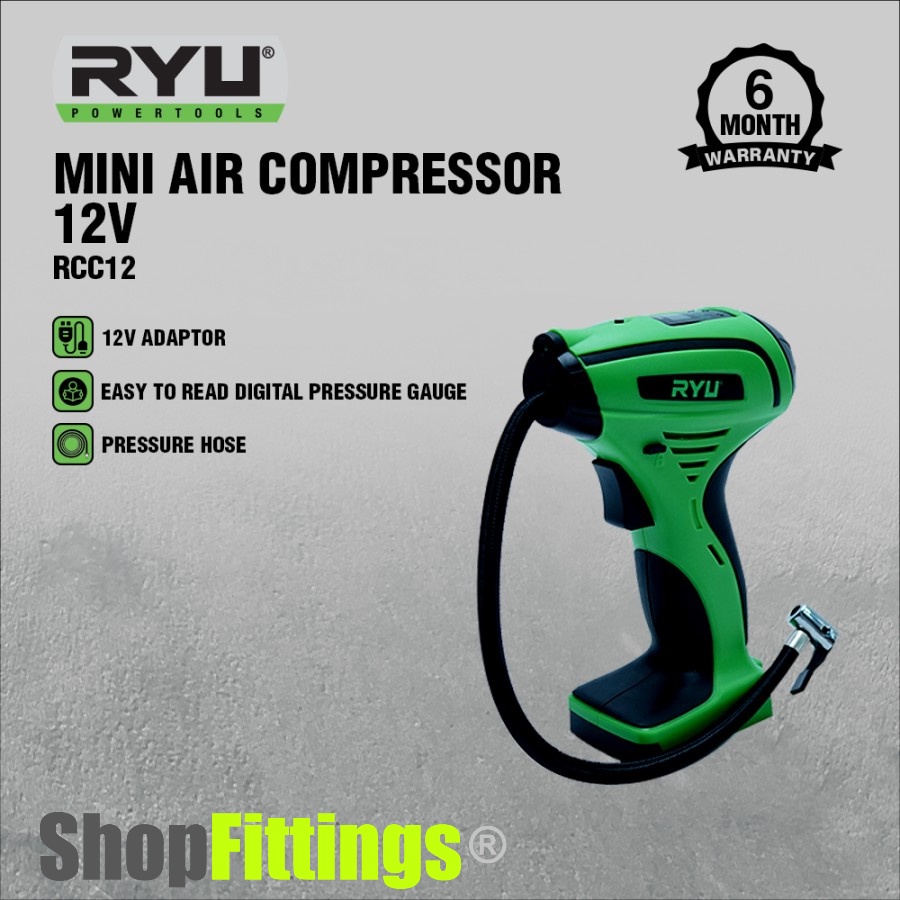 RYU RCC OR XENON 12 Volt DC Pompa Angin Ban Mobil Inflator Portable Air Compressor