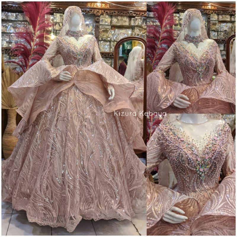 Gaun Pengantin Wedding Gown Glamor Mewah Berbie