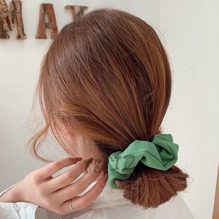Ikat Rambut Scrunchie Warna Doff Pastel Gaya Korean Style Karet Rambut Kunciran Aksesoris Fashion Rambut untuk Wanita Cewek Anak Perempuan KCR 19