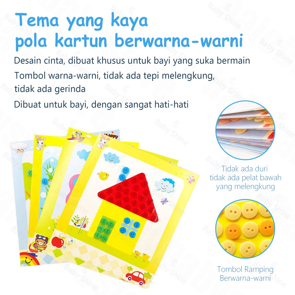 Halo Baby DIY menempel kancing/painting button sticker kancing sticker kancing