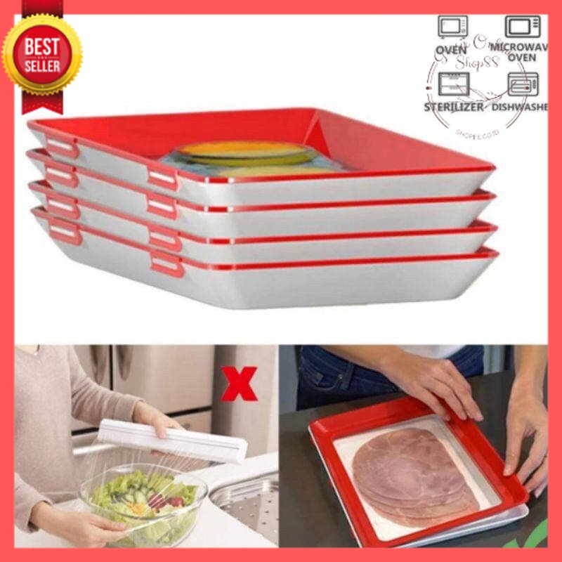 GOS A309 - Vacuum Tray Silicone Food Container /  Nampan Silikon  Kotak Wadah /  Tempat Penutup Penyimpan Makanan Elastis