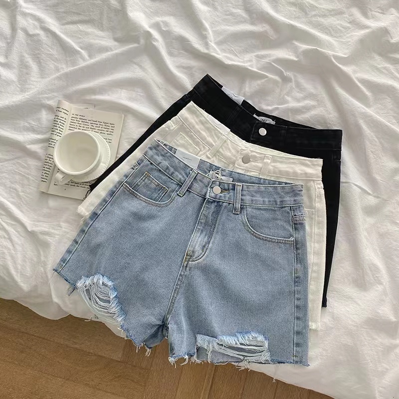Hotpants celana jeans pendek wanita ootd korean style celana jeans sobek wanita highwaist celana jin