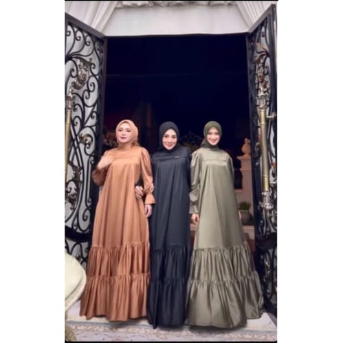 GAMIS SILK SUTRA POLOS ORI BY SHELLASAUKIA