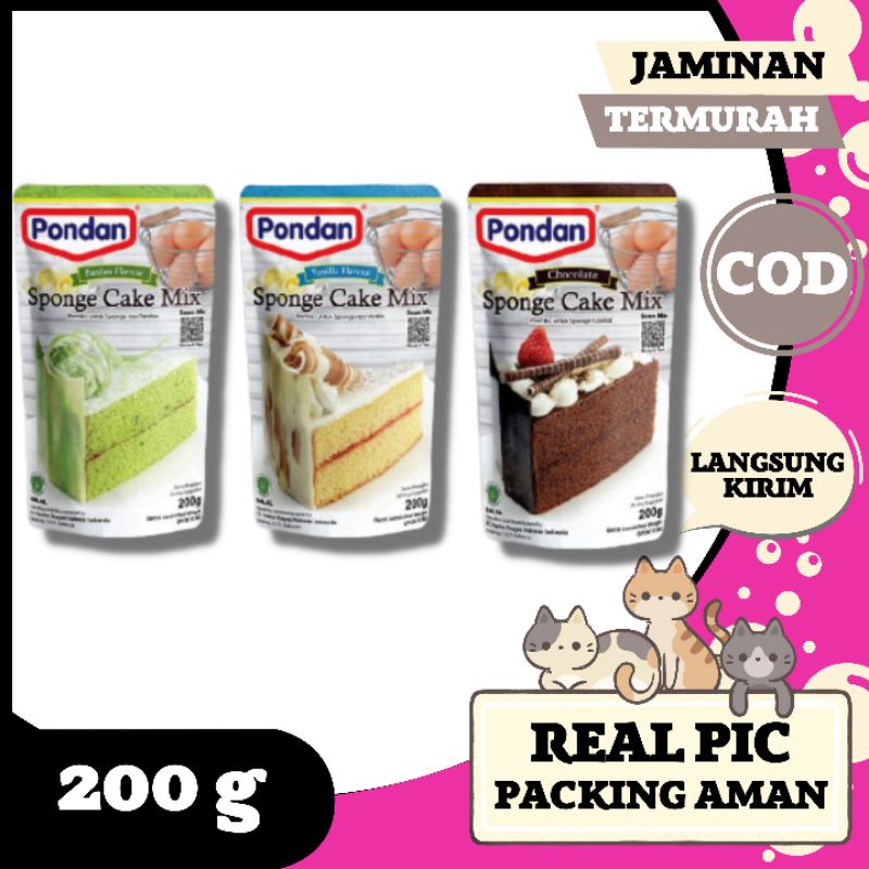 Jual Pondan sponge cake 200gr mix pandan vanila brownies kukus Shopee